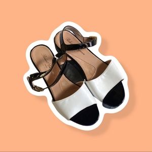 Robert Clergerie Ekora Colorblock Patent Flatform Sandal